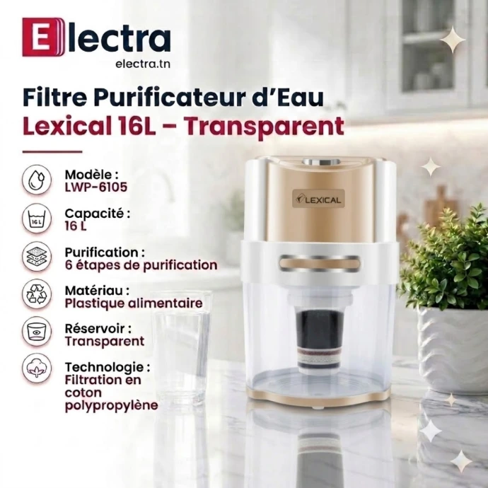 Filtre Purificateur d’Eau Lexical - 16 L- Argent