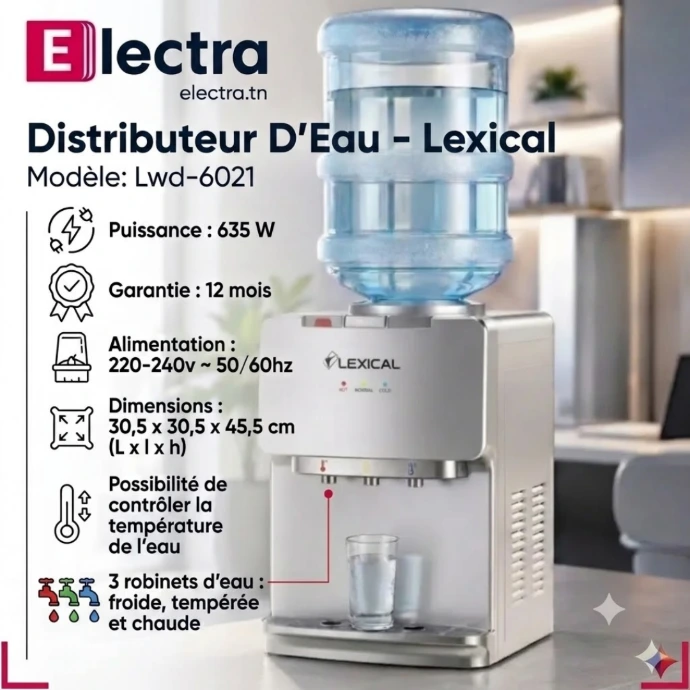 Distributeur d'Eau Lexical 635W LWD-6021-9- Gris