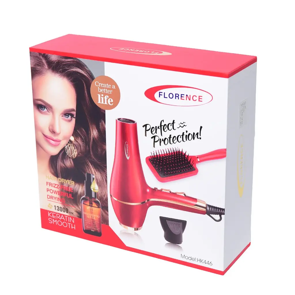 Coffret Séche Cheveux + Brosse Florence 13000 RPM 2200W Rouge  (7).webp