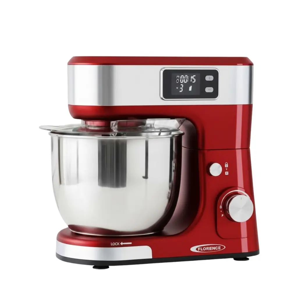 Robot Pétrin Florence Avec Afficheur 5L 1300W Rouge.webp