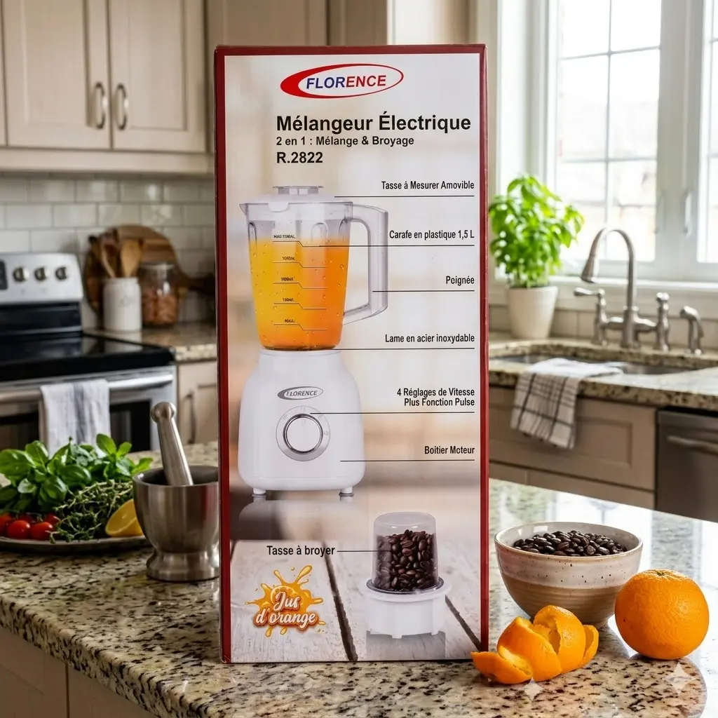 Blender & Moulin A Epices -Florence  1,5L - 1000W- Blanc-electra (3).webp