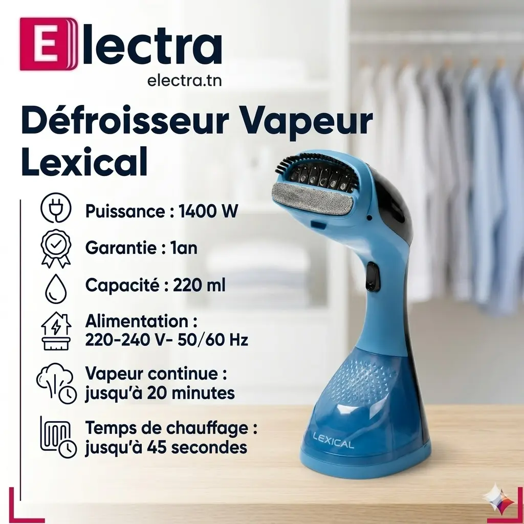 [LLH-0903] Défroisseur Vapeur Lexical 220ml 1400W.webp