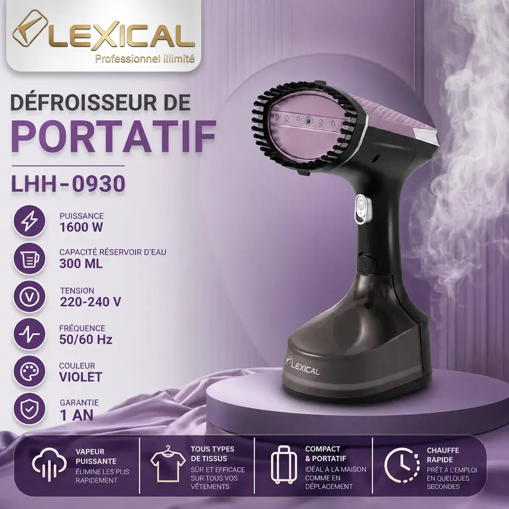 Défroisseur A Vapeur Lexical1600W- 300ml - violet1.webp