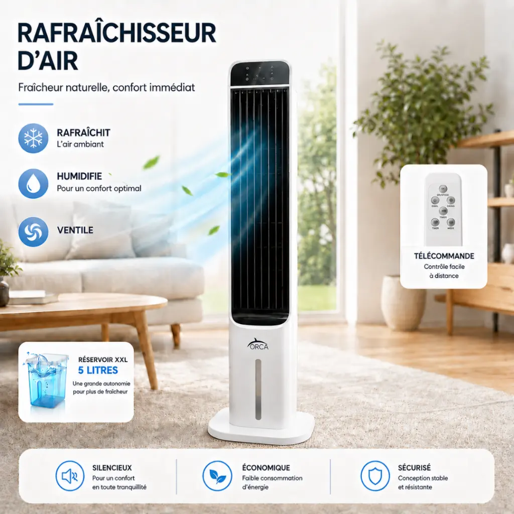 Rafraîchisseur D’Air Mobile ORCA - 5L -80W (3).webp