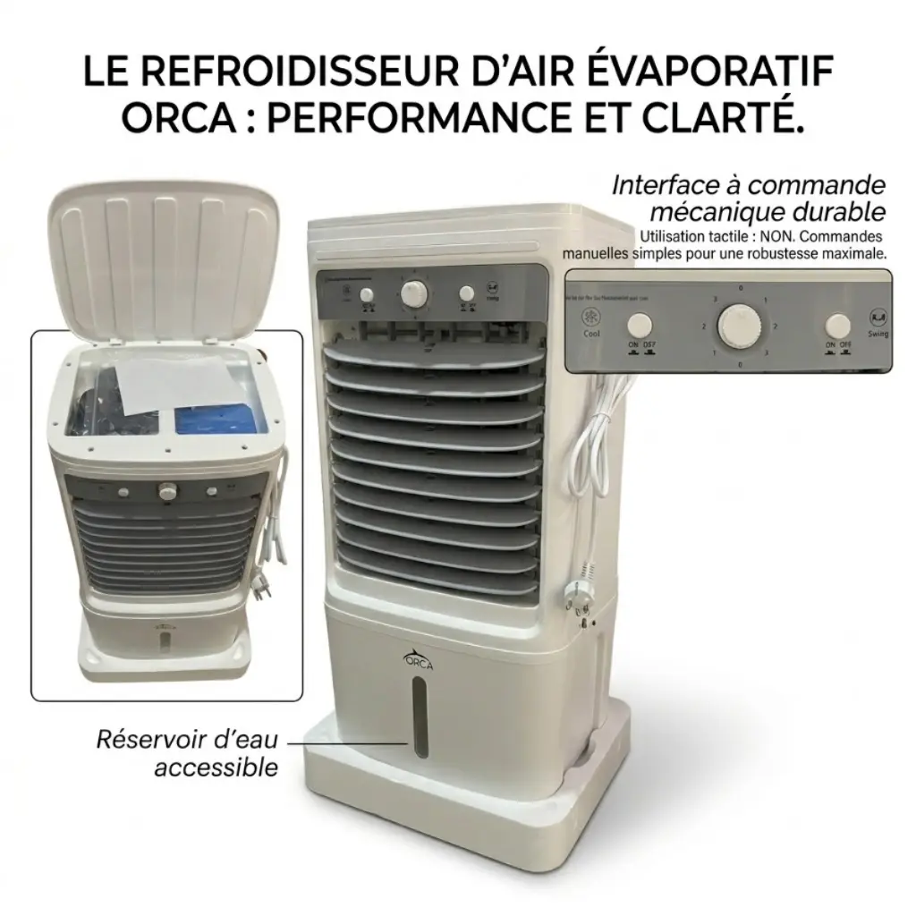 Rafraîchisseur d’Air Mobile ORCA - 25L -80W GRIS (2).webp