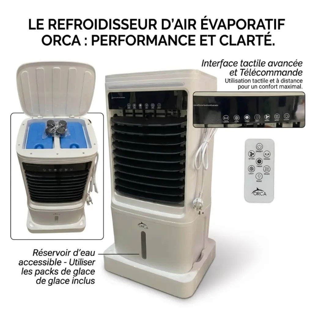 Rafraîchisseur d’Air Mobile ORCA - 25L -80W- Noir (8).webp