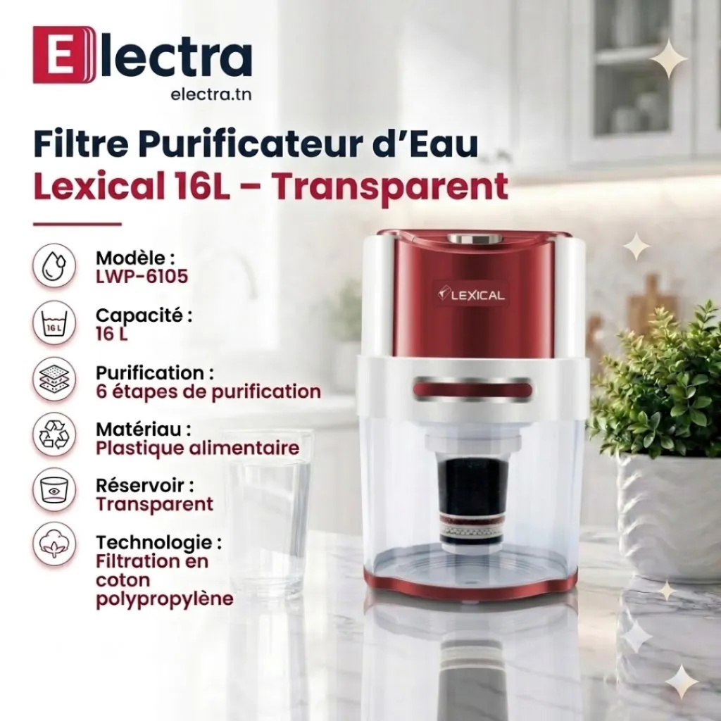 Filtre Purificateur d’Eau Lexical - 16 L - Rouge.webp