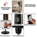Ventilateur sur Pied Lexical 16 Avec Télécommande 60W Rose Gold (2).webp