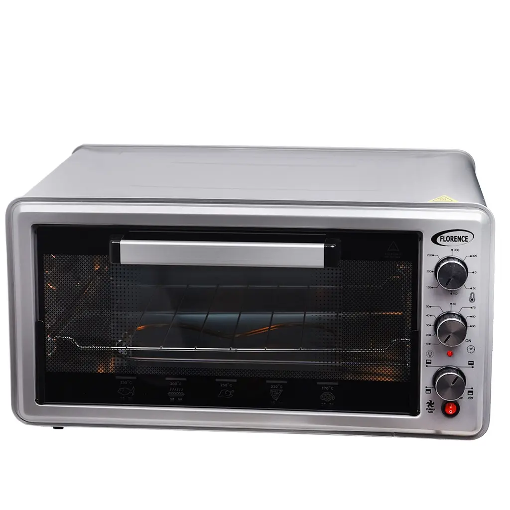 Four Électrique Florence 52L 1500W – Avec Tournebroche & Turbo Gris