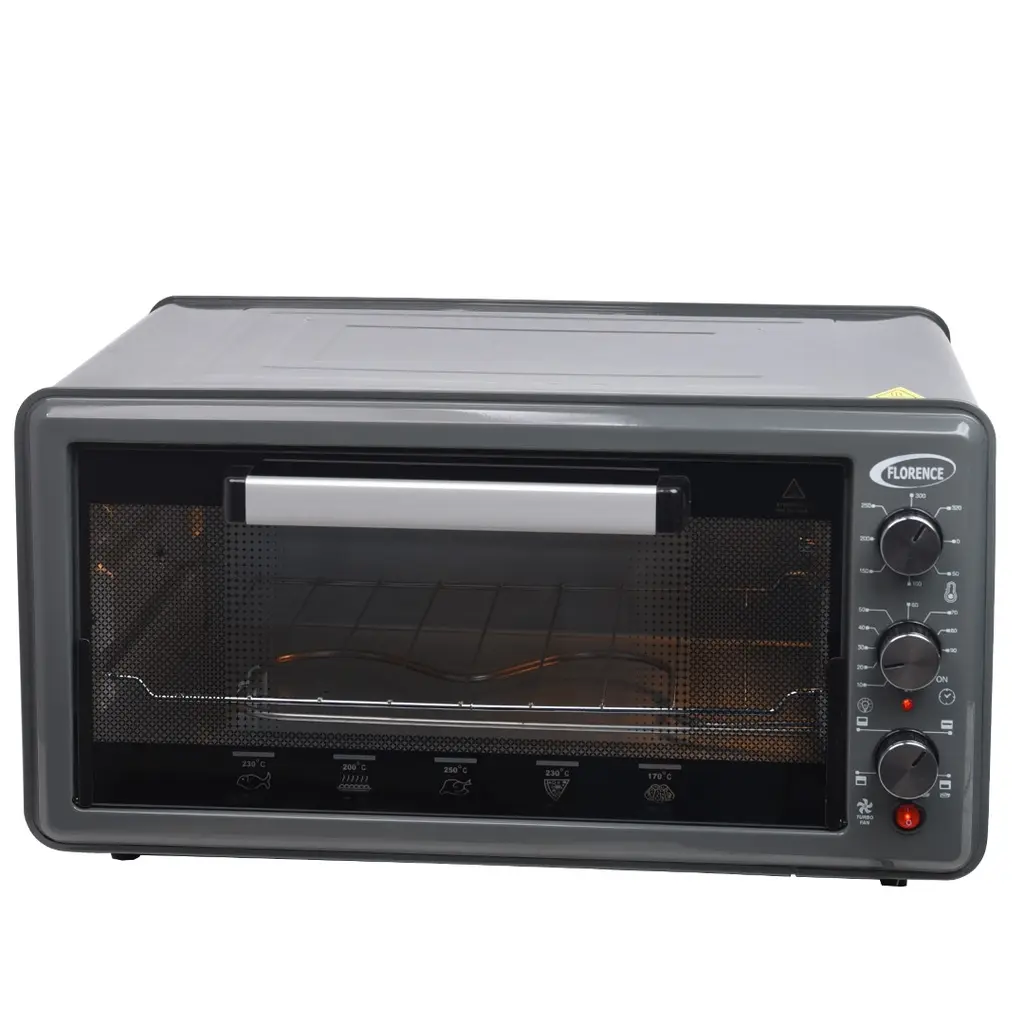 Four Électrique Florence 52L 1500W – Avec Tournebroche & Turbo Gris Charbon