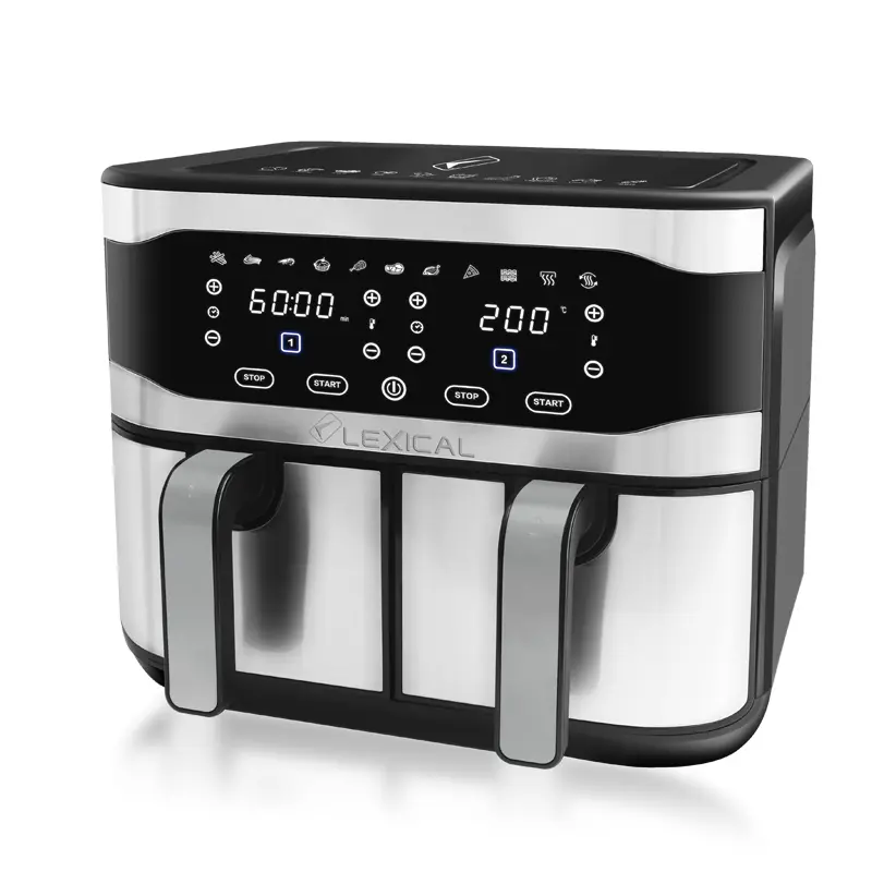 Air Fryer Lexical Avec 2 Panier 2100W 9L