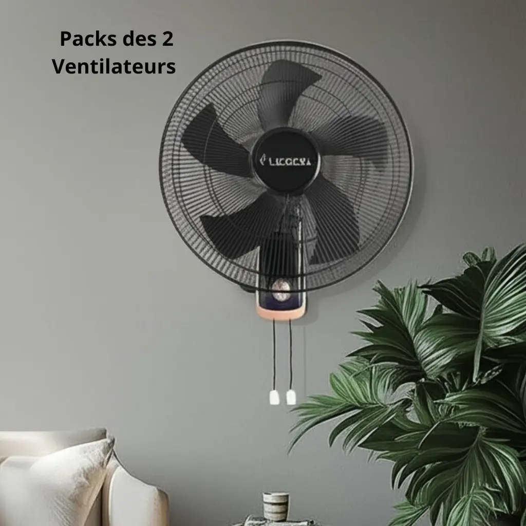Packs de 2 Ventilateurs Mural Lexical 75W Noir