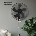 Packs de 2 Ventilateurs Mural Lexical 75W Noir