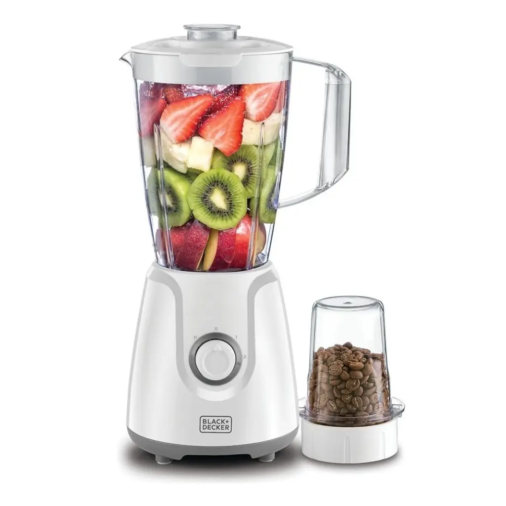 [BX4030-B5] Black & Decker Blender Avec Moulin 400W 1.5L – Blanc