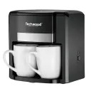 Cafetière Techwood Noir 2 Tasses Céramique, Filtre Permanent, Réservoir 0,6L, Arrêt Automatique – TCA-206