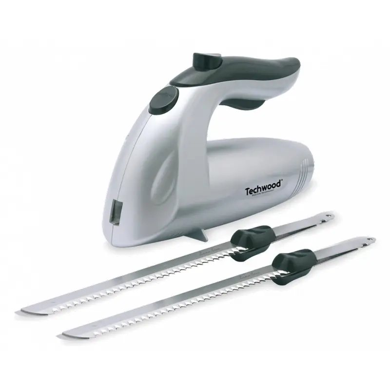 Couteau Électrique Techwood Lame Inox 24,5cm, Moteur Silencieux & Double Sécurité – TCE-009