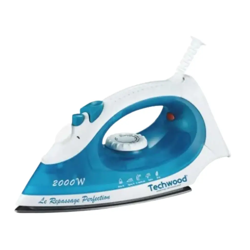 [TWFE60197] Fer à Vapeur Techwood Semelle Inox, Thermostat Réglable & Protection Thermique – TFV-2004