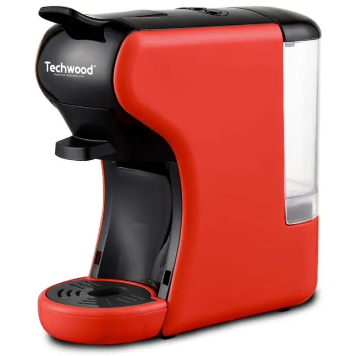 [TWCA60005] Machine Expresso Multicapsules Techwood Rouge – 19 Bars avec Réservoir 600mL – TCA-195N