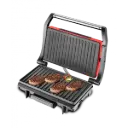 Panini Grill Techwood Inox Rouge 1500W, Contrôle Température & Cuisson Double Face – TGD-015