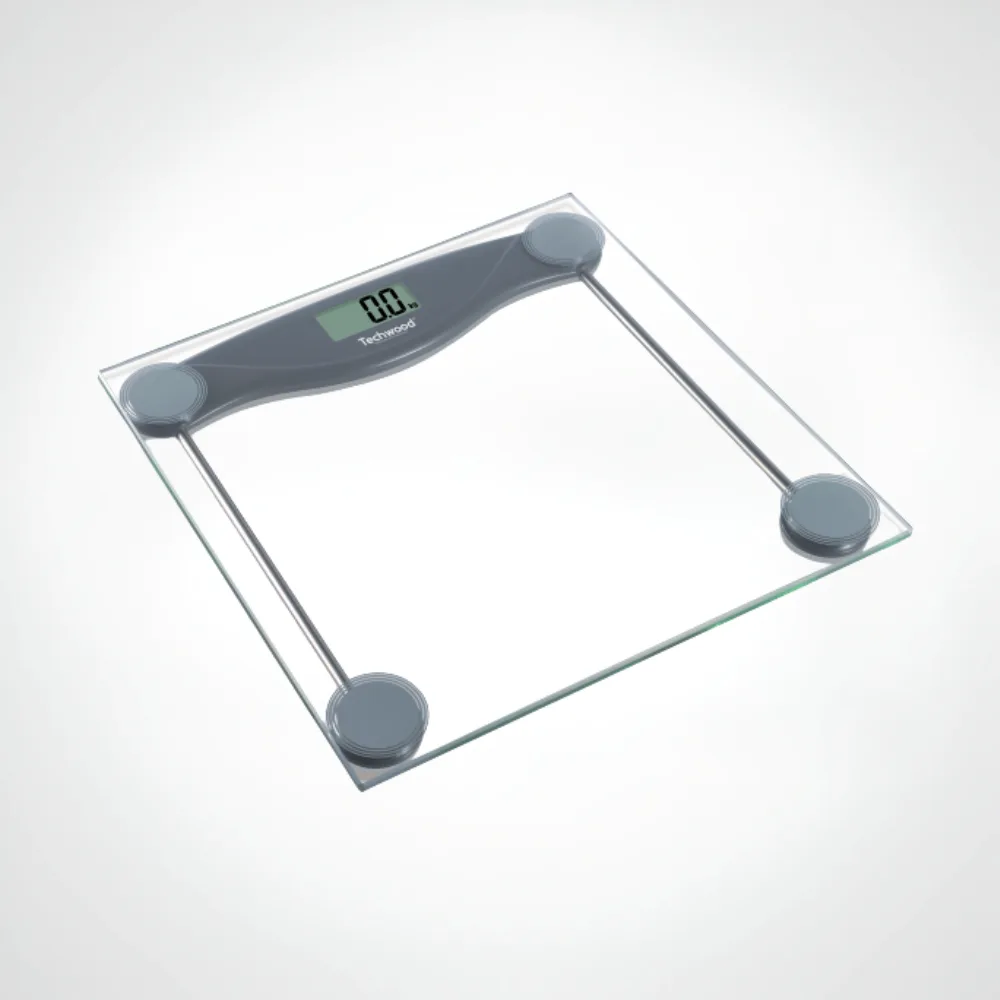 [TWBA60019] Pèse-Personne Digital Techwood Verre 150kg, Démarrage au Toucher & Graduation 100g – TPP-917