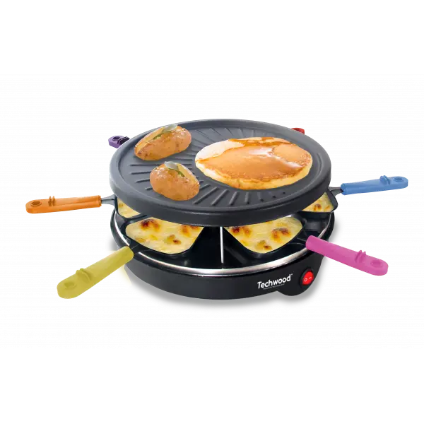 [TWBA60022] Raclette Techwood 6 Poêlons, Grill Démontable & Témoin Lumineux – TRA-64