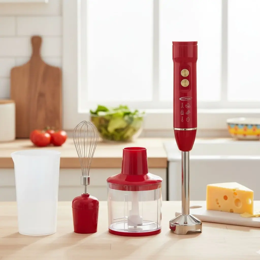 [HK452RG] Mixeur Plongeant 4 en 1 Florence 400W Rouge