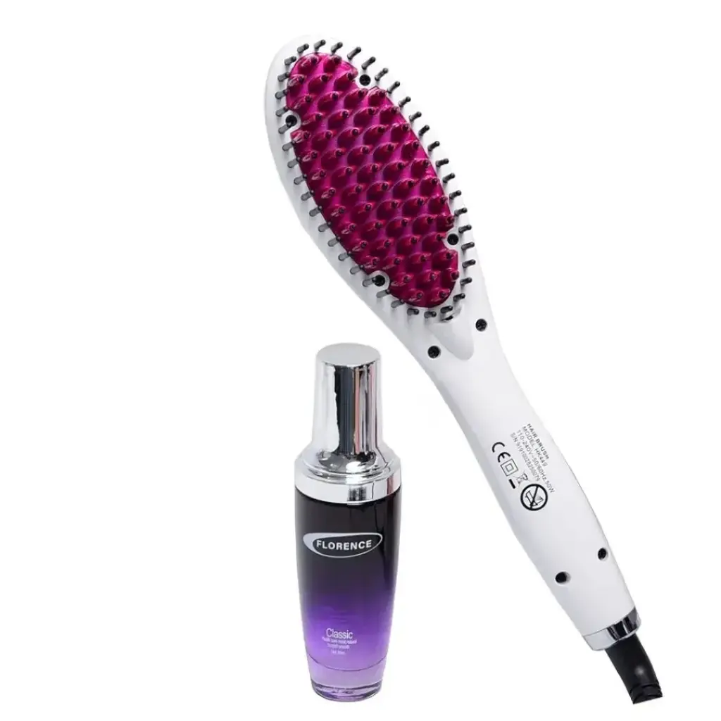 [HK449-1R] Brosse Séchoir Florence Avec Sérum 50W 360° Rose