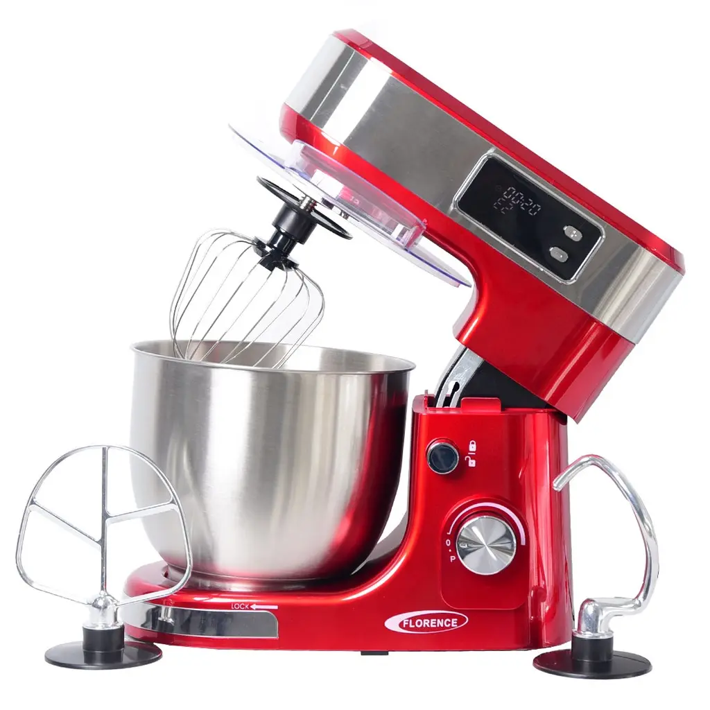 [6466AE-R] Robot Pétrin Florence Avec Afficheur 5L 1300W Rouge