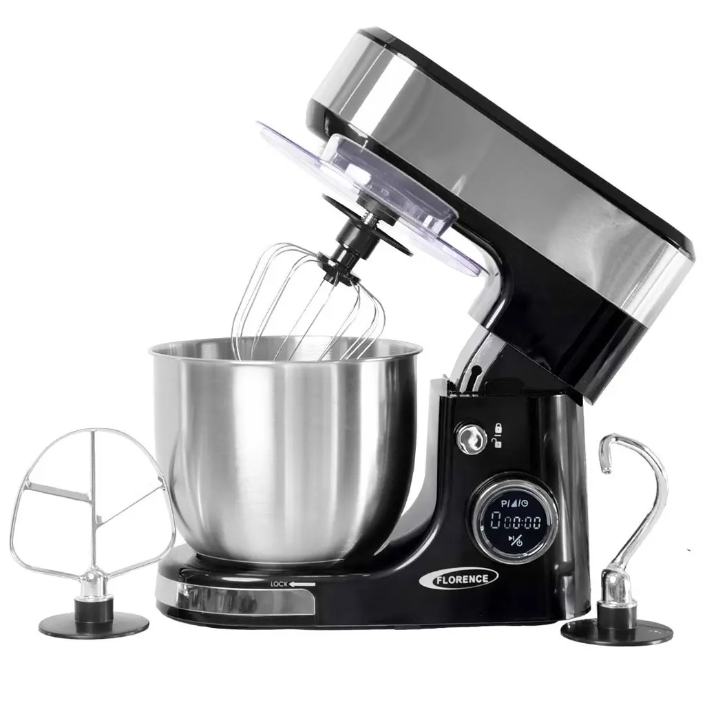 Robot Pétrin Florence Avec Bouton Afficheur 5L 1300W Noir