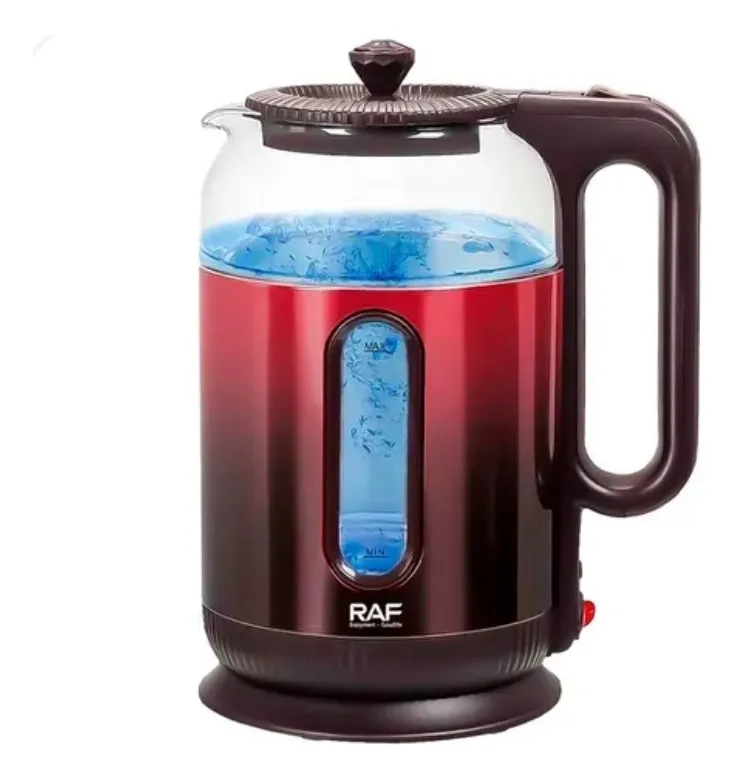 Bouilloire Electrique En Verre RAF 2L -1500 W Rouge