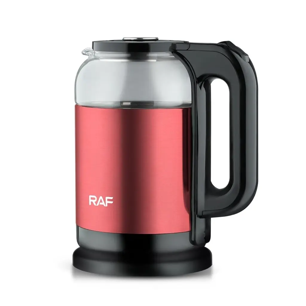 [R-7832R] Bouilloire Electrique En Verre RAF 2L -1500 W Rouge