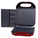 Appareil De Cuisson 3en1 Florence Panini Gaufre Zouza 1400W- Rouge