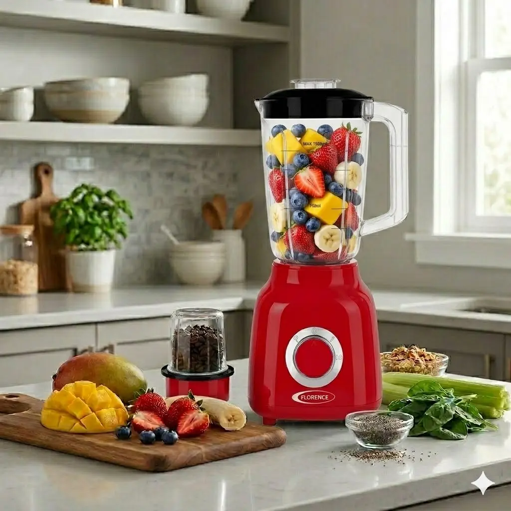 [R-2822R] Blender & Moulin A Epices -Florence 1,5L - 1000W- Rouge