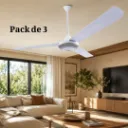 Pack 3 Ventilateurs de Plafond Lexical 56" 80W Argent
