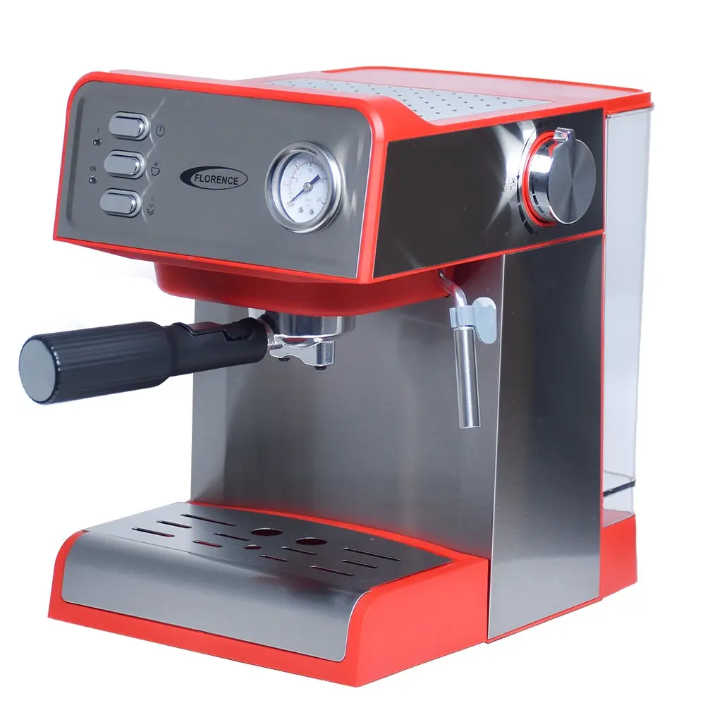 [AG806] Machine À Café Expresso Cappuccino Latté Florence 1200W 1,6 L Rouge