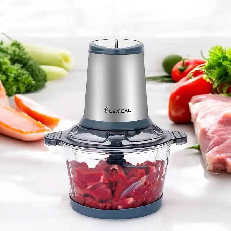 Hachoir Electrique Avec Bol en Verre Lexical 300W 2L Bleu