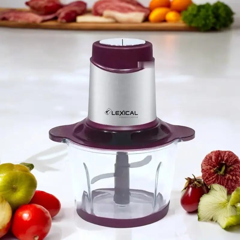 Hachoir Electrique Avec Bol en Verre Lexical 300W 2L Violet